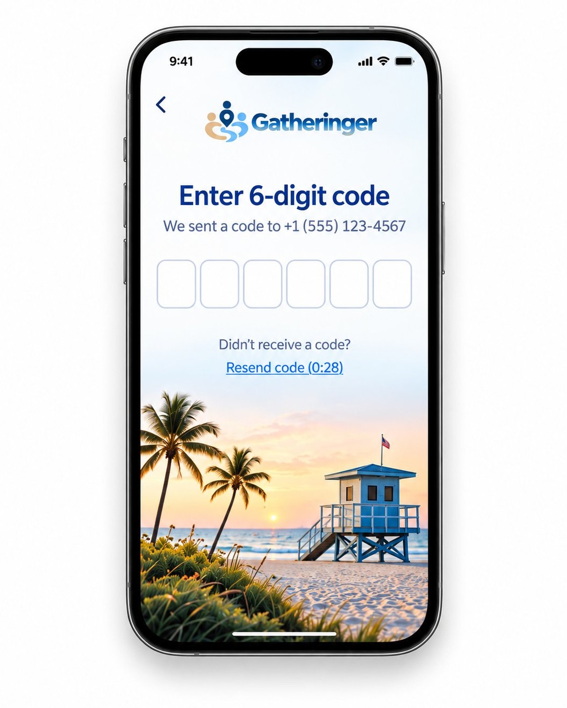 Enter the 6-digit code screen